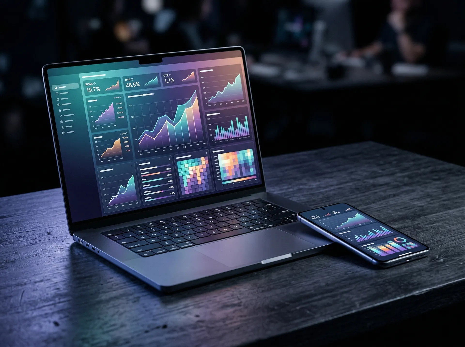 Online Werbeanzeigen Dashboard Meta und Google Ads